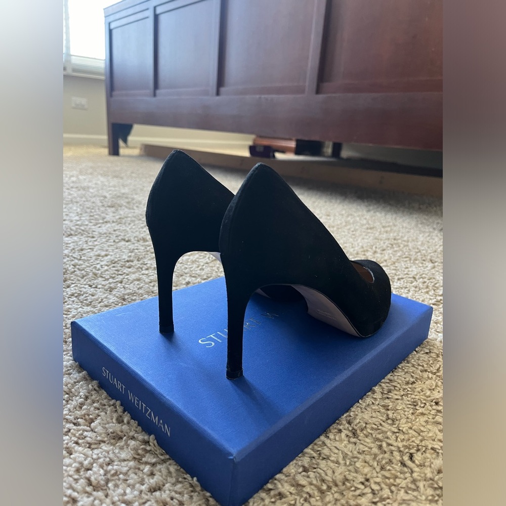 Stuart Weitzman Women’s Shoes - Beatrix Black Suede, Size 7.5